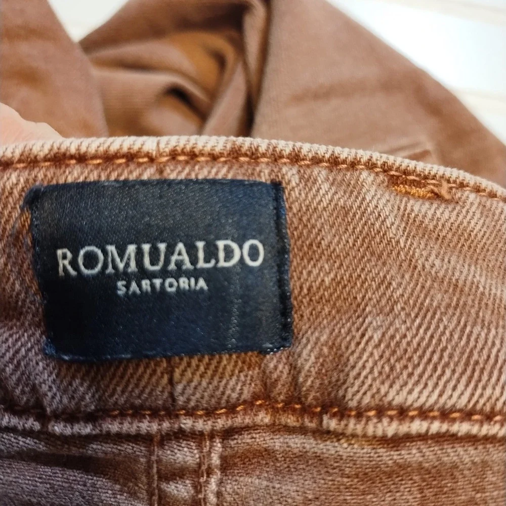 Romualdo Sartoria Brown Straight Leg Denim Jeans‎ Mens 32 Classic Luxury Italian